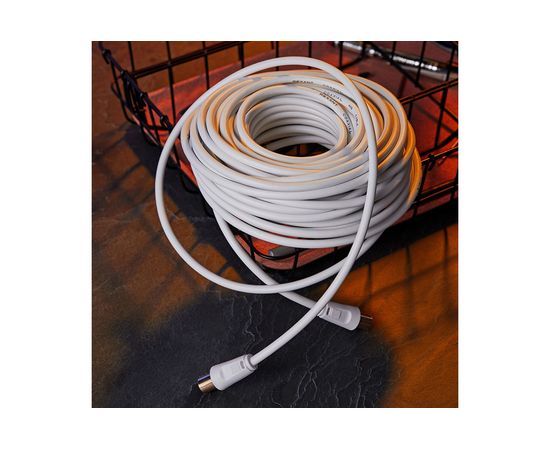 Шнур REXANT ТВ гнездо - ТВ штекер, длина 15 метров, белый 18-0008 – изображение 4