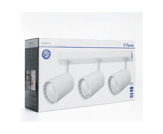 Накладной светодиодный светильник FERON для акцентного освещения, HL213, 3х12W, 4000K, белый, 41502 – изображение 4