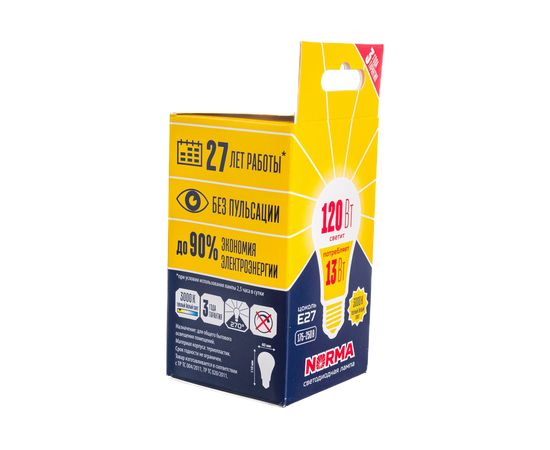 Светодиодная лампа Volpe. Форма A, матовая. Серия Norma LED-A60-13W/WW/E27/FR/NR UL-00004024 – изображение 6