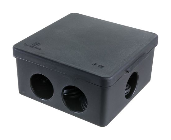 Распределительная коробка Промрукав для прямого монтажа безгалогенная HF черная 100х100х50 1 шт 40-0302-9005 