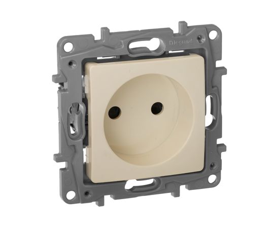 Розетка Legrand ETIKA 2К шторки, слоновая кость 672334 