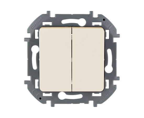 Двухклавишный выключатель Legrand - INSPIRIA - 10 AX - 250 В - слоновая кость 673621 