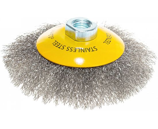 Щетка Тарелка (125 мм; М14; витая нержавеющая проволока 0.3 мм) для УШМ DENZEL 746163 