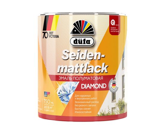 Эмаль Dufa SEIDENMATTLACK полуматовая, белая 0,75 л Н0000001780 