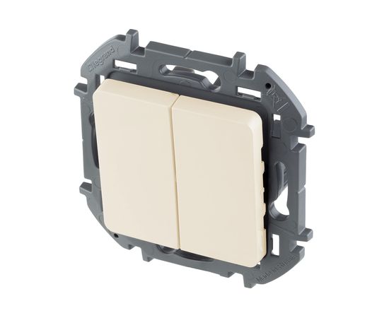 Двухклавишный выключатель Legrand - INSPIRIA - 10 AX - 250 В - слоновая кость 673621 – изображение 2