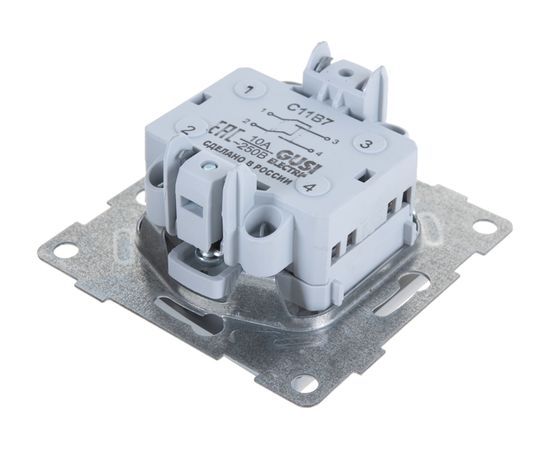 Механизм выключателя GUSI ELECTRIC Ugra 1кл. перекрестный, СУ, 10А, 250В, серебро С11В7-004 – изображение 2