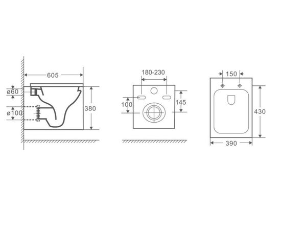 Подвесной унитаз ALCORA Limpio с сиденьем дюропласт, микролифт LT-016E – изображение 2