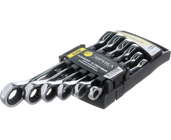 Набор накидных трещоточных ключей 6 предметов ЭВРИКА ER-62006 – изображение 2
