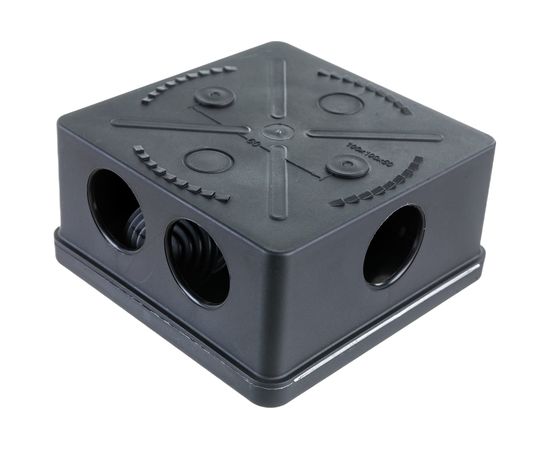 Распределительная коробка Промрукав для прямого монтажа безгалогенная HF черная 100х100х50 1 шт 40-0302-9005 – изображение 3