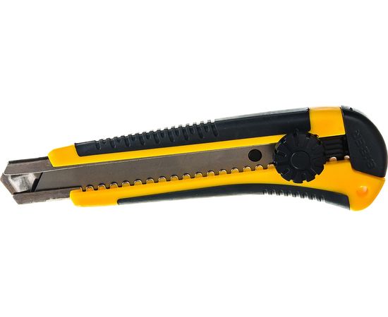 Строительный нож Biber 50117 усиленный, обрезиненный корпус, с круглым фиксатором тов-202804 – изображение 3