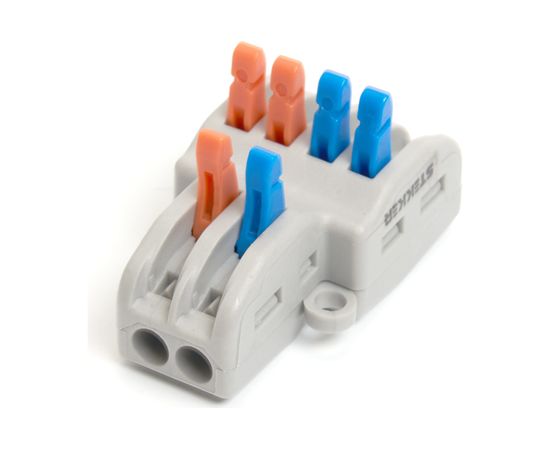 Монтажная клемма STEKKER для фазных проводников, 2 контактные группы, LD222-424 2 шт 39488 – изображение 3