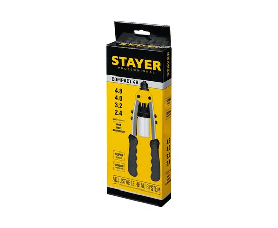 Двуручный компактный заклепочник Stayer HERCULES ""R-700"" для заклёпок 2.4-4.8 мм из алюминия, стали, нержавеющей стали, усилен литой корп, Professional 3116_z01 – изображение 3