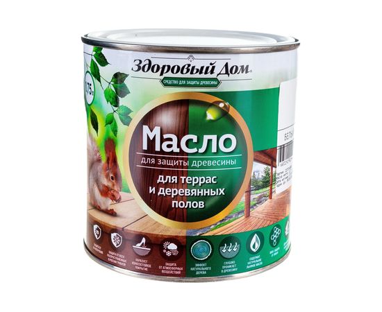 Масло для террас и деревянных полов Здоровый Дом белое 0,75 л Лк-00009549 – изображение 5