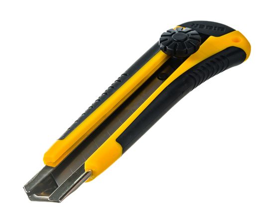 Строительный нож Biber 50117 усиленный, обрезиненный корпус, с круглым фиксатором тов-202804 – изображение 5