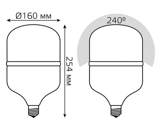 Лампа Gauss Elementary T160 55W 5250lm 6500K E27/E40 Promo LED 1/12 60436 – изображение 6