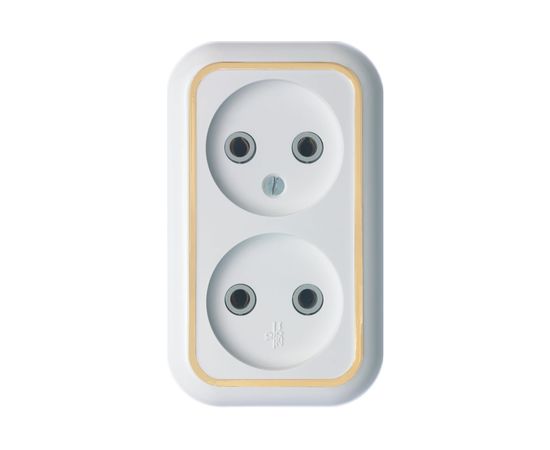 Розетка Кунцево-Электро ВАЛЕНТИНА открытой установки, двухместная РА10-382 З 5417 