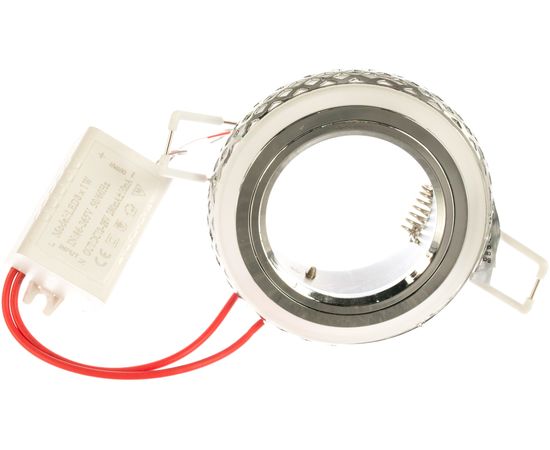 Светильник, Круг, Хром/Белый, Gu5.3, 3W, LED 3000K Gauss Backlight BL085 