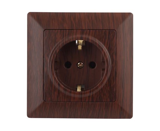 Розетка Intro 420210 2PE Schuko, 16А, 250В, СУ, Solo, венге Б0043317 