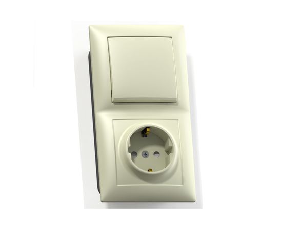 Комбинированный блок Кунцево-Электро СЕЛЕНА скрытой установки выключатель+розетка БКВР-414 с/к 8173 