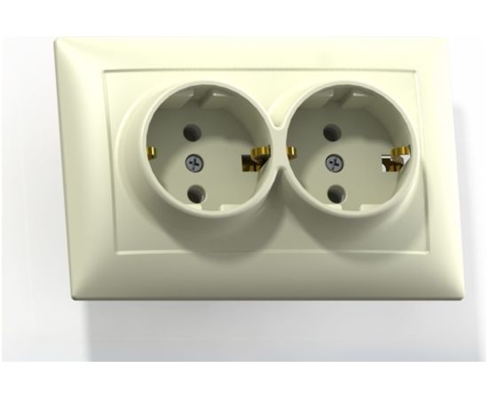 Розетка Кунцево-Электро СЕЛЕНА скрытой установки двухместная РС 16-372 с/к 8148 