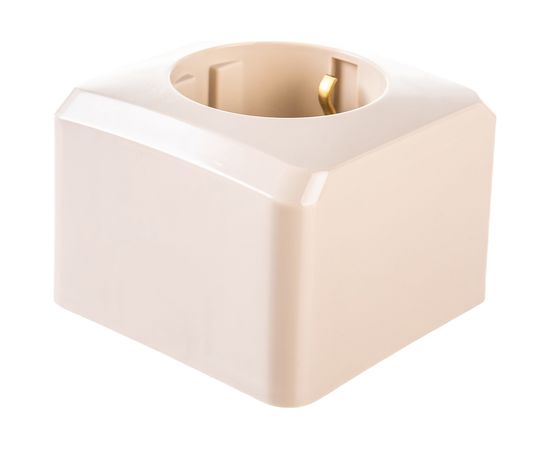 Розетка Schneider Electric 1-м ОП Этюд 16А с заземлением, защитные шторки, кремовая SchE PA16-004K 