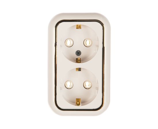 Розетка Кунцево-Электро ВАЛЕНТИНА открытой установки, с з/к двухместная РА16-826 З 5419 