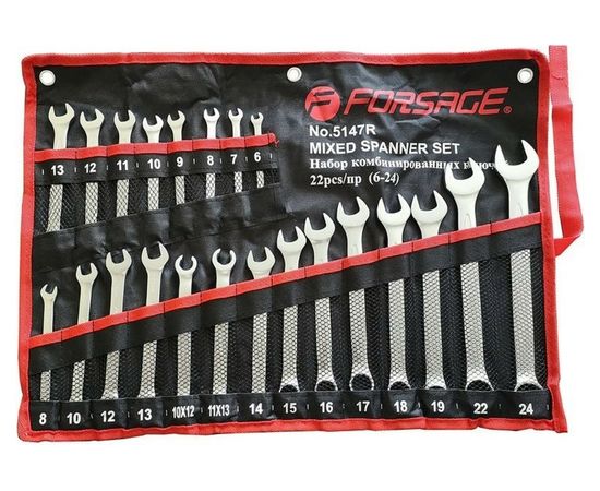 Набор комбинированных ключей Forsage универсальный, 22 предметов F-5147R 