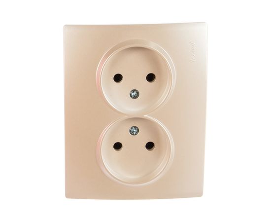 Двойная розетка LEZARD KARINA б/ з керамика жемчужно-белый перламутр 707-3000-128 