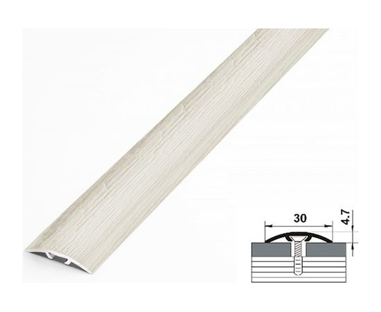 Порог разноуровневый алюминиевый ЛУКА (30 мм, 1,8 м, ламинированный, Сосна скания) УТ000066252 – изображение 2