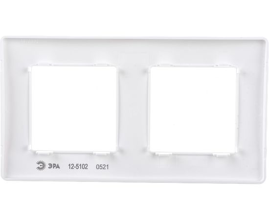 Рамка для розеток и выключателей ЭРА Серия 12 12510201 на 2 поста, Сатин, белый Б0052509 – изображение 2