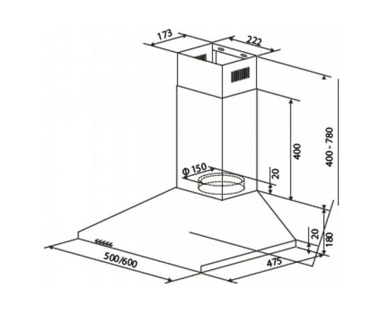 Кухонная вытяжка CATA V3-S600 X 02061207 – изображение 2