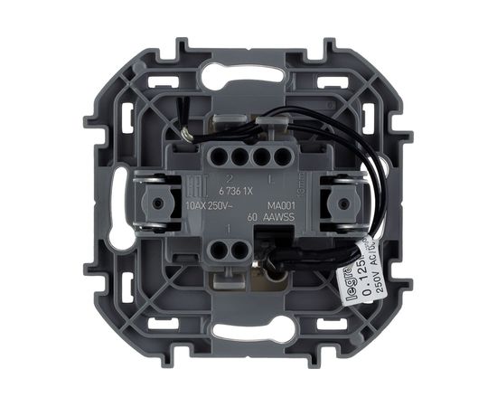 Одноклавишный выключатель Legrand с подсветкой - INSPIRIA - 10 AX - 250 В - слоновая кость 673611 – изображение 2