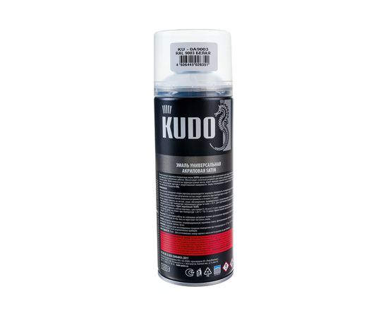 Эмаль KUDO аэрозоль ун. белая Satin 520мл RAL9003 11601763 – изображение 2