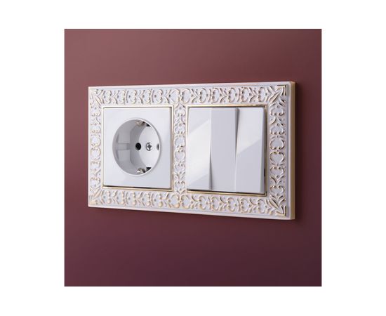 Рамка WERKEL на 2 поста белое золото W0021523 a050941 – изображение 2