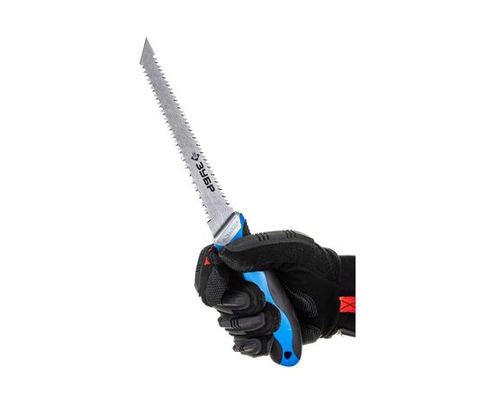 Выкружная мини-ножовка для гипсокартона ЗУБР 150 мм, гипрок, с двухсторонним лезвием 15178_z02 – изображение 3