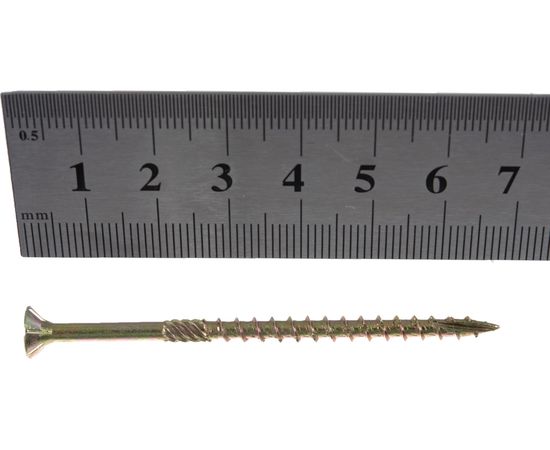 Конструкционный самозенкующий саморез BULLIT TORX20 4x70, желтый, потайной, 10 шт., подвес 14-0016280 – изображение 3