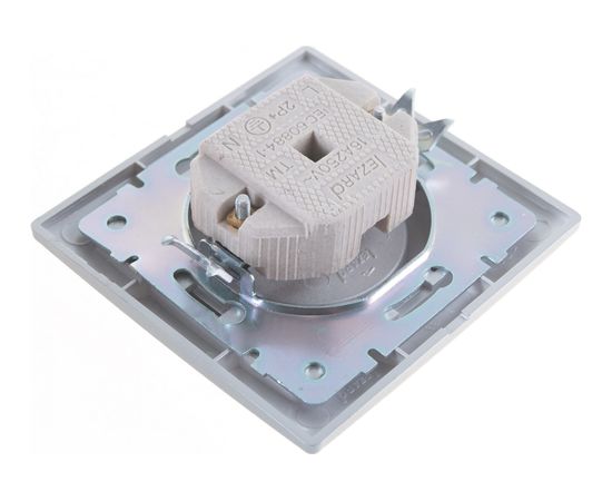 Розетка Lezard MIRA без заземления, керамика, со вставкой, металлик серый 701-1010-121 – изображение 4