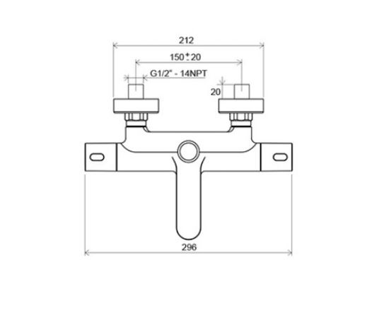 Душевая система со смесителем термостатом для ванны с изливом, на 3 потребителя Ravak TE 092.00/150 Termo 300 X070098 00000047807 – изображение 4