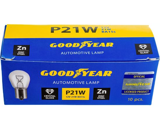 Автомобильная лампа накаливания Goodyear P21W 12V 21W BA15s коробка: 10шт. GY012221 – изображение 4