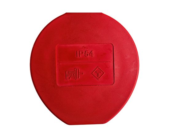 Кабельная розетка PCE 16A 220V 2P+E IP54 с крышкой, корпус черный, крышка и маркер красный 2511-sr – изображение 5