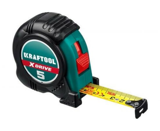 Рулетка KRAFTOOL X-Drive 5м/19мм с ударостойким обрезиненным корпусом 34122-05-19_z02 