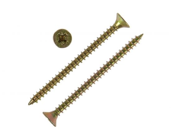 Универсальный саморез Tech-Krep 80х6,0 мм 75 шт желтый, коробка с окном 102273 