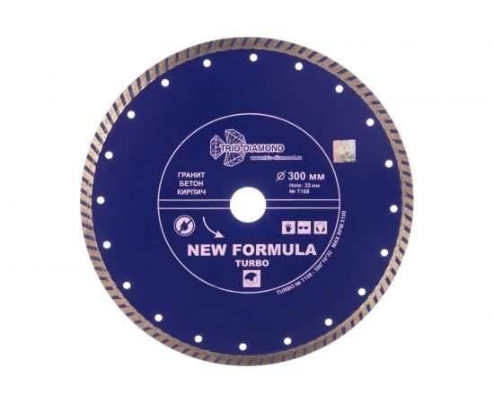 Диск алмазный отрезной Турбо New Formula (300х32 мм) TRIO-DIAMOND T108 