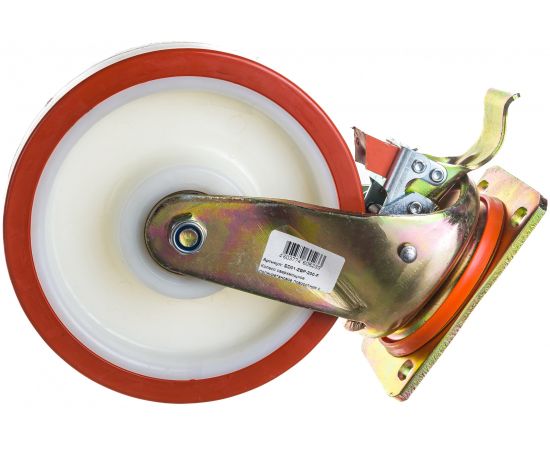 Колесо сверхмощное полиуретановое поворотное с тормозом 200 мм MFK-TORG ED01 ZBP 200 F 