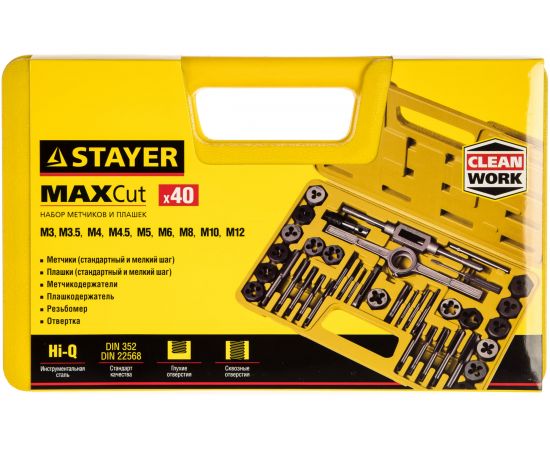 Набор метчиков и плашек STAYER MASTER 40 предметов 2805-H40_z01 – изображение 3