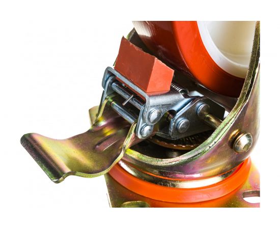 Колесо сверхмощное полиуретановое поворотное с тормозом 200 мм MFK-TORG ED01 ZBP 200 F – изображение 3