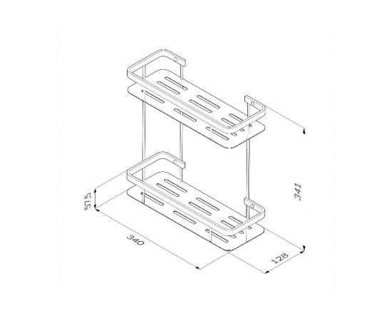 Полка для душа AM.PM Sense L прямая двухъярусная A7453200 – изображение 6