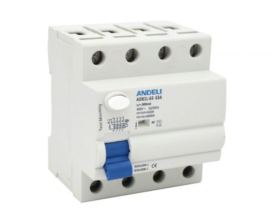 Устройство защитного отключения ANDELI ADB1L-63 4P, 32A, 30mA, тип AC, 6kA ADL03-020 