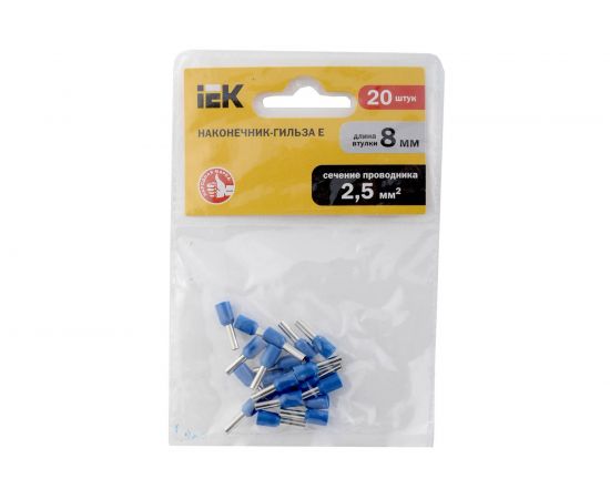 Наконечник-гильза IEK Е2508 2,5мм2 синий 20шт UGN10-4-D25-04-08 