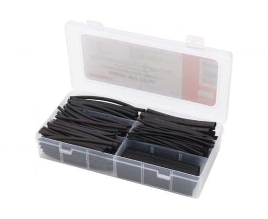 Набор термоусадочных трубок REXANT №2 ТУТнг черная, 260 шт. 29-0132 